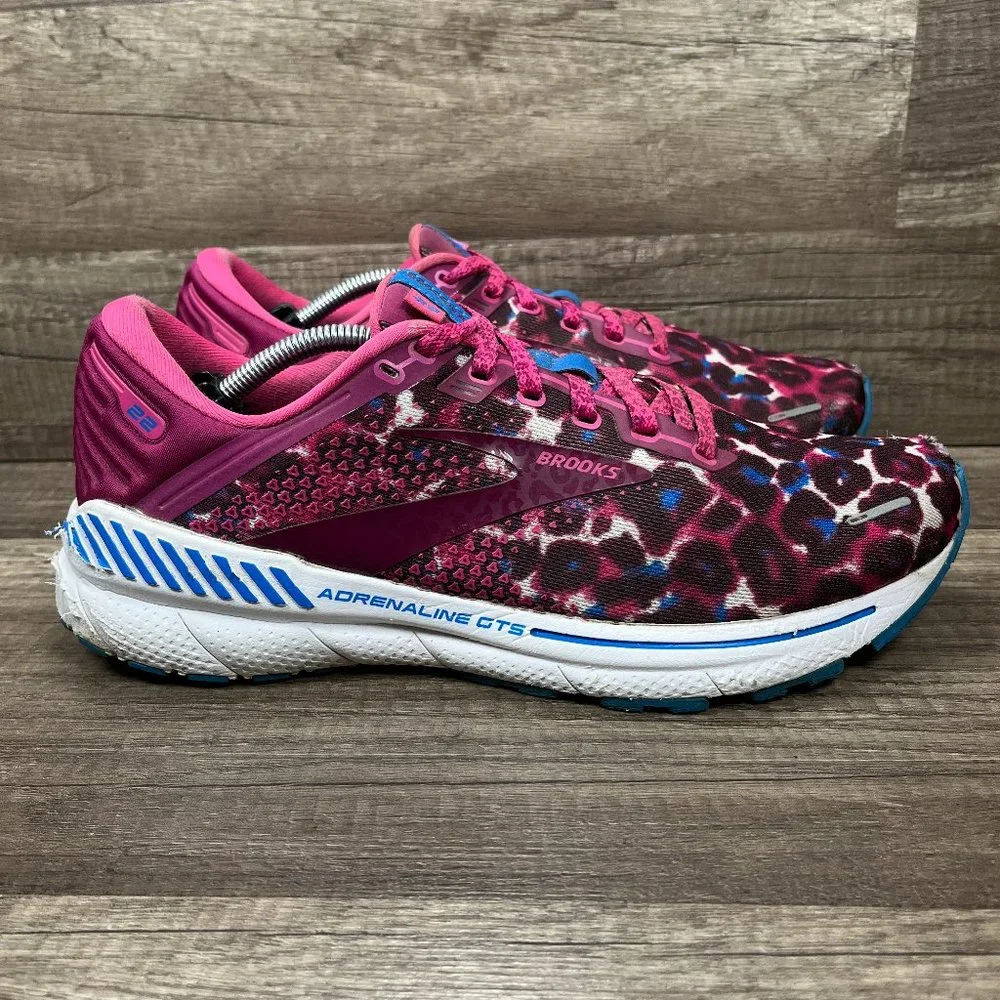 Brooks Adrenaline GTS 22 Pink Leopard Womens US Size 10 EUR 42 Running Shoes - Picture 1 of 15
